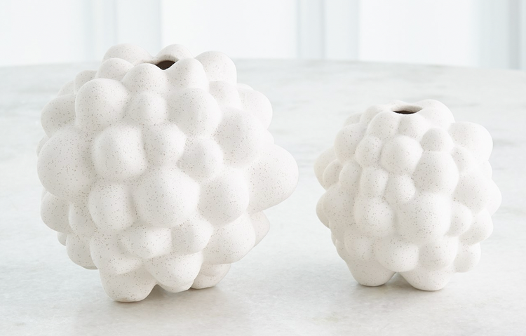 Bubble vase collection-volcanic white