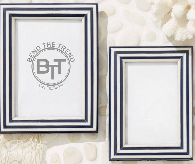 Nautical Stripes Blue & White Photo Frame