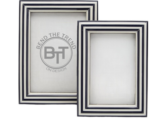 Nautical Stripes Blue & White Photo Frame