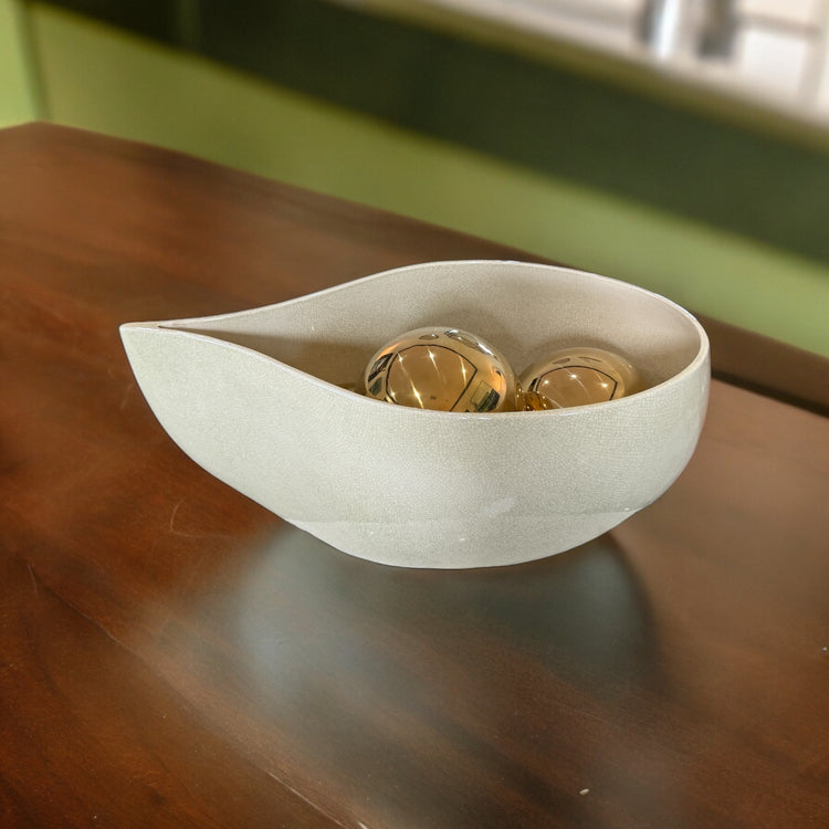 Giant Teardrop Bowl-Butter Crackle