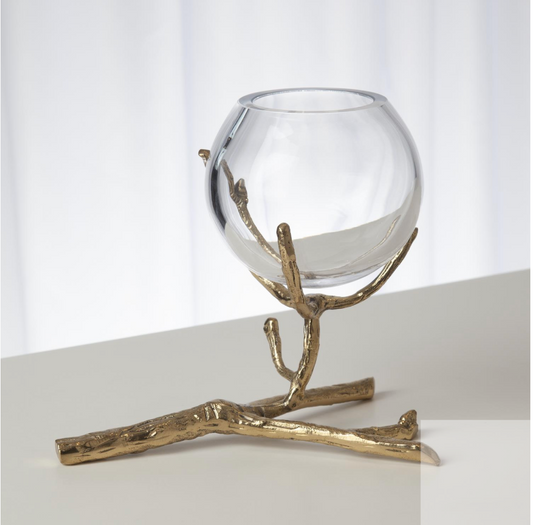 Twig Vase Holder-Brass