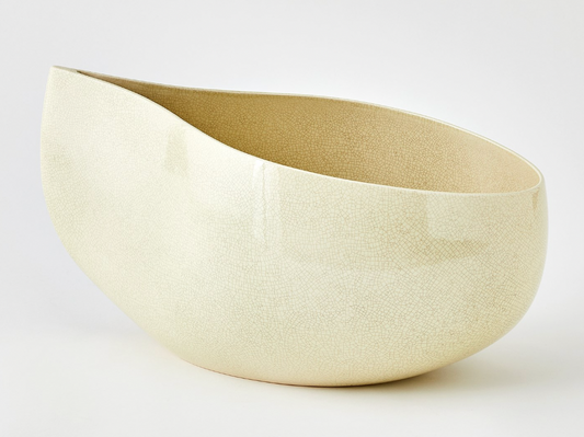 Giant Teardrop Bowl-Butter Crackle