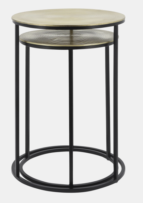 The Deacon Round Side Tables (Gold/Black)