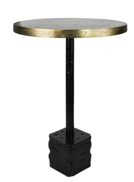 Navigator Side Table, Brass & Black