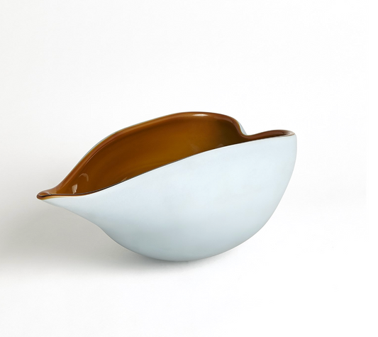 Frosted Blue Bowl w/Amber Casing