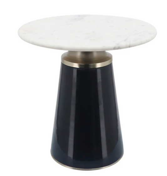 Marble Top Nebular Side Table, Blue